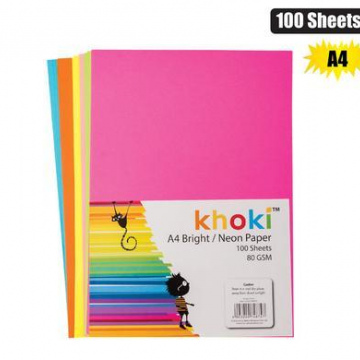 PAPER A4 80GSM 100'S BRIGHTS-NEON