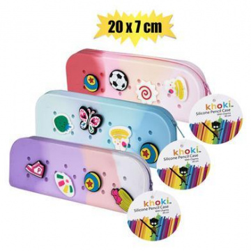 PENCIL CASE SILICON WITH CHARMS 20x7cmc