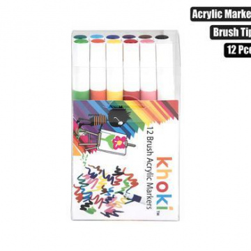 ART+CRAFT BRUSH TIP ACRYLIC MARKERS 12PC