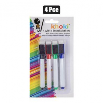 MARKER WHITEBOARD 4PCE WITH ERASER