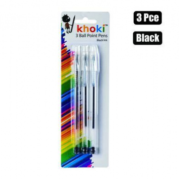  PEN BALL POINT 3PCE BLACK
