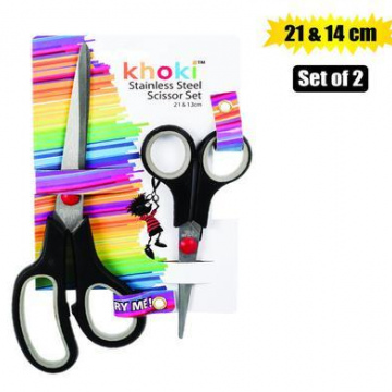 SCISSOR PL HANDLE SET-2 S-S 21cm+14cm